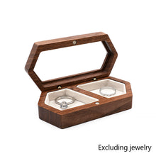 Load image into Gallery viewer, Ring Box Jewelry Storage Black Walnut Wooden Box Two Grids For Women Portable Storage Box Gift 2024 Trend Decoration