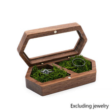 Load image into Gallery viewer, Ring Box Jewelry Storage Black Walnut Wooden Box Two Grids For Women Portable Storage Box Gift 2024 Trend Decoration
