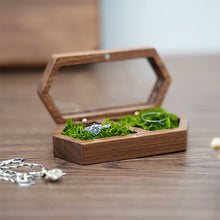 Load image into Gallery viewer, Ring Box Jewelry Storage Black Walnut Wooden Box Two Grids For Women Portable Storage Box Gift 2024 Trend Decoration