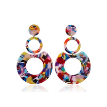 Load image into Gallery viewer, Geometric Circle Acrylic Earrings Without Piercing Big Round Earring For Women Jewlery Delicate Accessory Gift 2024 Trend