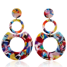 Load image into Gallery viewer, Geometric Circle Acrylic Earrings Without Piercing Big Round Earring For Women Jewlery Delicate Accessory Gift 2024 Trend