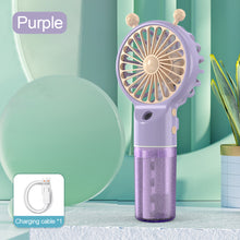 Load image into Gallery viewer, Handheld Spray Mini Air Conditioner USB Rechargeable Portable Humidifier Mist Cooler Cooling Spray Humidifier Fan for Home Office