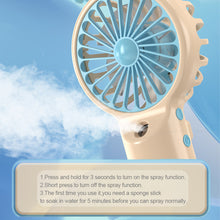 Load image into Gallery viewer, Handheld Spray Mini Air Conditioner USB Rechargeable Portable Humidifier Mist Cooler Cooling Spray Humidifier Fan for Home Office
