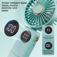 Load image into Gallery viewer, 1Pc 1200mAh USB Rechargeable Fan Portable Handheld Fold Office Desktop Folding Electric Digital Fan with Base Wind Cooling Fan