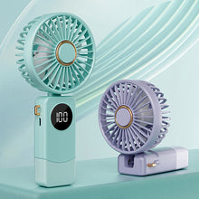 Load image into Gallery viewer, 1Pc 1200mAh USB Rechargeable Fan Portable Handheld Fold Office Desktop Folding Electric Digital Fan with Base Wind Cooling Fan