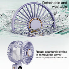 Load image into Gallery viewer, 1Pc 1200mAh USB Rechargeable Fan Portable Handheld Fold Office Desktop Folding Electric Digital Fan with Base Wind Cooling Fan