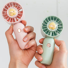 Load image into Gallery viewer, 1Pc Cartoon Small Fan Desktop Cute Mini Handheld Fan With USB Rechargeable Summer Cooling Portable Fan