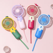 Load image into Gallery viewer, 1Pc Cartoon Small Fan Desktop Cute Mini Handheld Fan With USB Rechargeable Summer Cooling Portable Fan