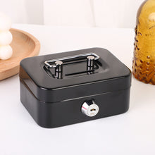 Load image into Gallery viewer, Small Money Safe Box Lockable Cash Box with Keys Portage Metal Sturdy Lock Box Coin Box Coin Storage Jar With Lock