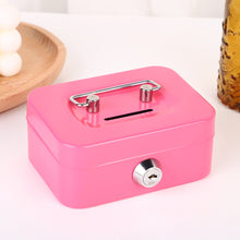 Load image into Gallery viewer, Small Money Safe Box Lockable Cash Box with Keys Portage Metal Sturdy Lock Box Coin Box Coin Storage Jar With Lock