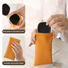 Load image into Gallery viewer, Portable Sunglasses Bag Storage Pouch Soft Leather Waterproof Bag Simple Lipstick Headphone Cable Storage Bag