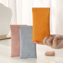 Load image into Gallery viewer, Portable Sunglasses Bag Storage Pouch Soft Leather Waterproof Bag Simple Lipstick Headphone Cable Storage Bag