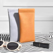 Load image into Gallery viewer, Portable Sunglasses Bag Case Storage Pouch Soft PU Leather Waterproof Bag Simple Lipstick Headphone Cable Storage Bag