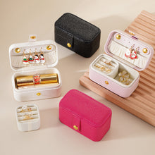 Load image into Gallery viewer, Mini Jewelry Box PU Leather Ring Stud Earring Storage Box Pearlescent Leather Women Trinkets Organizer 2024 Trend Fashion Travel Small Case