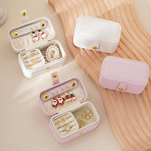Load image into Gallery viewer, Mini Jewelry Box PU Leather Ring Stud Earring Storage Box Pearlescent Leather Women Trinkets Organizer 2024 Trend Fashion Travel Small Case