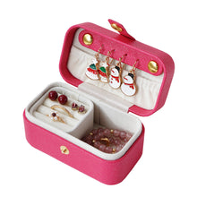 Load image into Gallery viewer, Mini Jewelry Box PU Leather Ring Stud Earring Storage Box Pearlescent Leather Women Trinkets Organizer 2024 Trend Fashion Travel Small Case