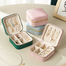 Load image into Gallery viewer, Mini Square Jewelry Box Velvet Ring Stud Earring Storage Box Women Trinkets Organizer Delicate Size 2024 Trend Fashion Small Case