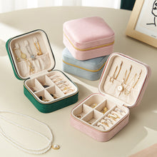 Load image into Gallery viewer, Mini Square Jewelry Box Velvet Ring Stud Earring Storage Box Women Trinkets Organizer Delicate Size 2024 Trend Fashion Small Case