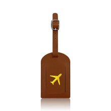 Load image into Gallery viewer, PU Leather Luggage Tag Baggage Bag Tag Suitcase Identifier Label With Signature Paper Glided Boarding Bag Tag Travel Accessory