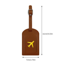 Load image into Gallery viewer, PU Leather Luggage Tag Baggage Bag Tag Suitcase Identifier Label With Signature Paper Glided Boarding Bag Tag Travel Accessory