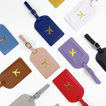 Load image into Gallery viewer, PU Leather Luggage Tag Baggage Bag Tag Suitcase Identifier Label With Signature Paper Glided Boarding Bag Tag Travel Accessory