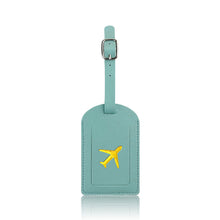 Load image into Gallery viewer, PU Leather Luggage Tag Baggage Bag Tag Suitcase Identifier Label With Signature Paper Glided Boarding Bag Tag Travel Accessory