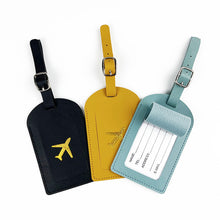 Load image into Gallery viewer, PU Leather Luggage Tag Baggage Bag Tag Suitcase Identifier Label With Signature Paper Glided Boarding Bag Tag Travel Accessory