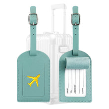Load image into Gallery viewer, PU Leather Luggage Tag Baggage Bag Tag Suitcase Identifier Label With Signature Paper Glided Boarding Bag Tag Travel Accessory