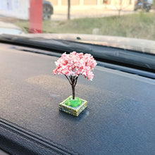 Load image into Gallery viewer, Car Square Base Mini Tree Interior Accessories Center Console Decorations Car Mounted Plant Simulated Flower Ornament
