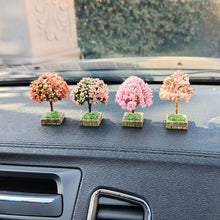 Load image into Gallery viewer, Car Square Base Mini Tree Interior Accessories Center Console Decorations Car Mounted Plant Simulated Flower Ornament