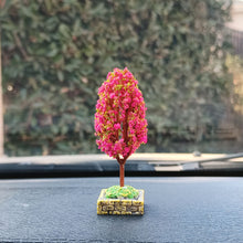 Load image into Gallery viewer, Car Square Base Mini Tree Interior Accessories Center Console Decorations Car Mounted Plant Simulated Flower Ornament