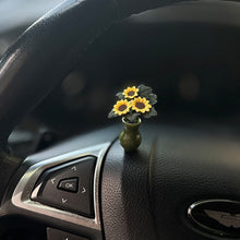 Load image into Gallery viewer, Cute Car Mini Sunflower Vase Interior Decoration Center Console Decoration Auto Ornaments Ceramics For Car Gifts Accessories