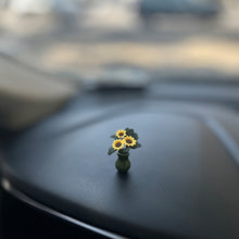 Load image into Gallery viewer, Cute Car Mini Sunflower Vase Interior Decoration Center Console Decoration Auto Ornaments Ceramics For Car Gifts Accessories