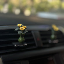 Load image into Gallery viewer, Cute Car Mini Sunflower Vase Interior Decoration Center Console Decoration Auto Ornaments Ceramics For Car Gifts Accessories