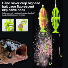 Load image into Gallery viewer, 4PCS Hand Rod Silver Carp And Bighead Fish Group Spring Hook Bait Cage Double Hook Fast Tapping Fluorescent Silver Carp Hook
