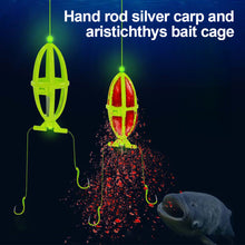 Load image into Gallery viewer, 4PCS Hand Rod Silver Carp And Bighead Fish Group Spring Hook Bait Cage Double Hook Fast Tapping Fluorescent Silver Carp Hook