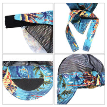 Load image into Gallery viewer, Beach Pattern Pure Cotton Welding Hat Adjustable Sweat Absorbent Breathable Labor Protection Dust-Proof Cap