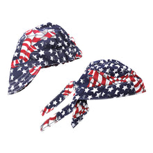 Load image into Gallery viewer, Stars And Stripes Pattern Pure Cotton Welding Hat Adjustable Sweat Absorbent Breathable Labor Protection Dust-Proof Cap