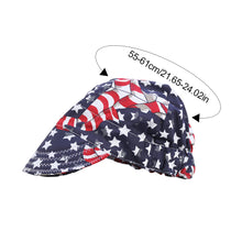 Load image into Gallery viewer, Stars And Stripes Pattern Pure Cotton Welding Hat Adjustable Sweat Absorbent Breathable Labor Protection Dust-Proof Cap