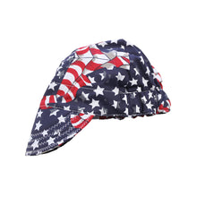 Load image into Gallery viewer, Stars And Stripes Pattern Pure Cotton Welding Hat Adjustable Sweat Absorbent Breathable Labor Protection Dust-Proof Cap