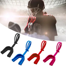 Load image into Gallery viewer, 1PC Strap Mouth Guard Football Hockey Intense Sports Silicone Braces Safety Protective Equipment