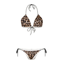 Load image into Gallery viewer, Halter Strap Three-Point Bikini Sexy Two-Piece With Breast Pad Swimsuit -Animal Print Style
