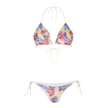 Load image into Gallery viewer, Halter Strap Three-Point Bikini Sexy Two-Piece With Breast Pad Swimsuit -Animal Print Style