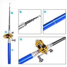 Load image into Gallery viewer, 1.4/1.6M Mini Pen Fishing Rod Retractable Pocket Ice Fishing Pole Ultra-Light Portable Long Casting Raft Fishing Rod