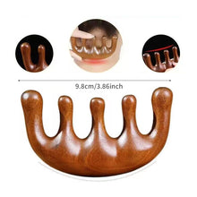 Load image into Gallery viewer, Wide-toothed Anti-static Massage Scrapping Hair Comb Green Sandalwood Meridian Comb Scalp Massage Meridian Hair Comb