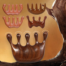Load image into Gallery viewer, Wide-toothed Anti-static Massage Scrapping Hair Comb Green Sandalwood Meridian Comb Scalp Massage Meridian Hair Comb