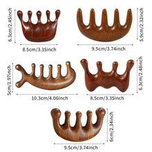 Load image into Gallery viewer, Wide-toothed Anti-static Massage Scrapping Hair Comb Green Sandalwood Meridian Comb Scalp Massage Meridian Hair Comb