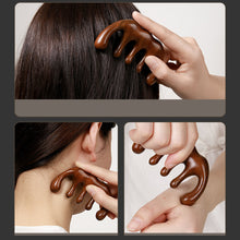 Load image into Gallery viewer, Wide-toothed Anti-static Massage Scrapping Hair Comb Green Sandalwood Meridian Comb Scalp Massage Meridian Hair Comb