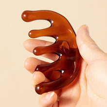 Load image into Gallery viewer, Cattle Horn Comb Cow Bone Meridian Comb Portable Massage Five Finger Comb Scalp Massager Scalp Health Care