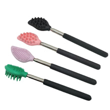 Load image into Gallery viewer, Telescopic Brush Stainless Steel Long Handle No Need for Itching Scratch Massage Brush Double-sided Silicone Massage Brush